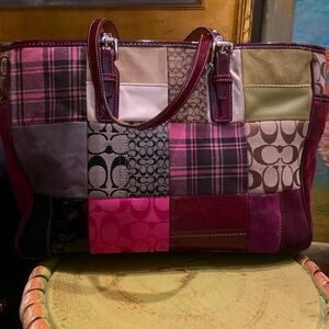 COACH Ltd Edition Pink Patchwork Shoulder Bag Tote